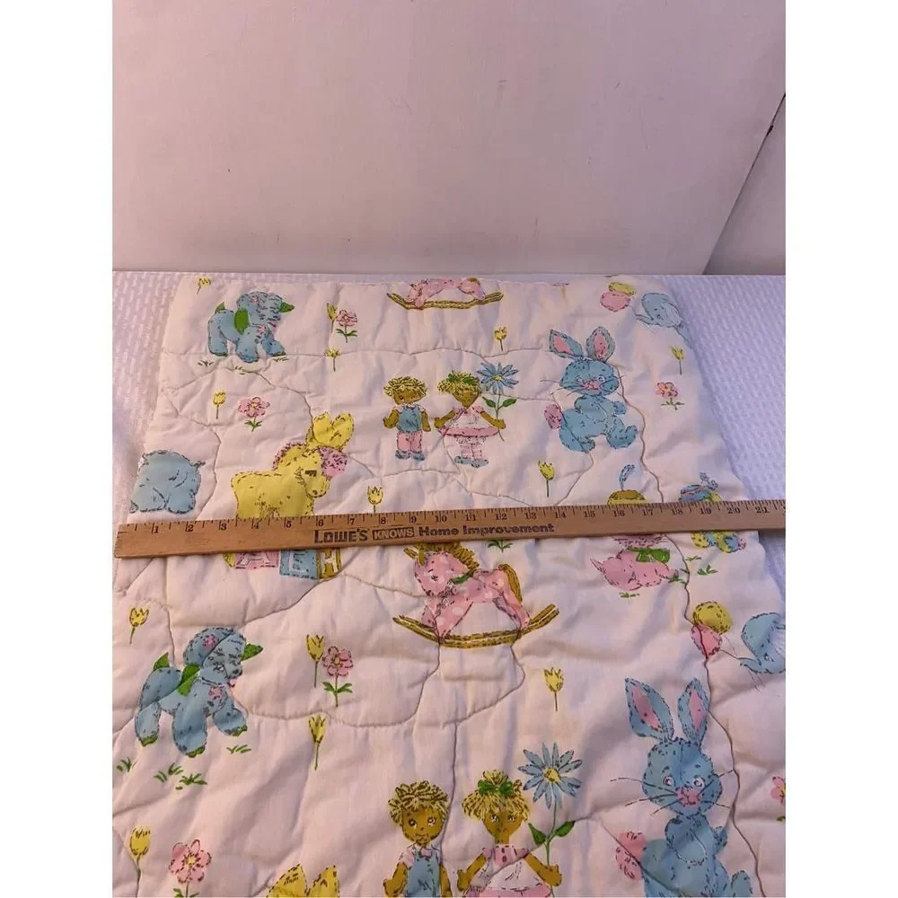 Vintage pastel baby zipper sleeper bag animal‎ theme 21x31”